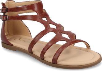 Journee Collection Genneva Cage Sandal - Extra Wide Width Available in Brown at Nordstrom Rack, Size 6.5