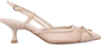 Stuart Weitzman 50mm Kitty pumps - women - Calf Leather/Calf Leather/Fabric/Calf Leather - 38,5 - Neutrals