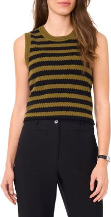 Halogen Pointelle Sleeveless Sweater in Olive Moss at Nordstrom Rack, Size Large