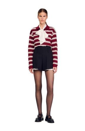 Sandro Tailored flounced shorts in Black at Nordstrom, Size 40 Eu