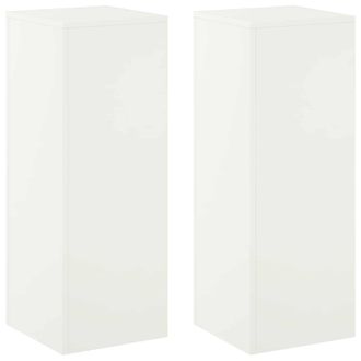 vidaXL Soporte De Plantas 2 Pcs Blanco 30 X 30 X 80 Cm Acero Vidaxl