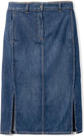 Lanvin Denim Skirts, female, Blue, XS, Cotton Skirt Made in Italy