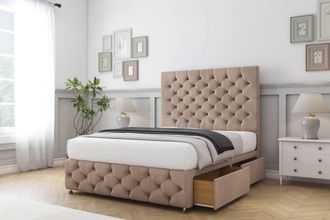 Sloomy Watson Naples Divan Set 2 Drawers - 54 Headboard 12 Footboard in Light Brown | Size: Small Single