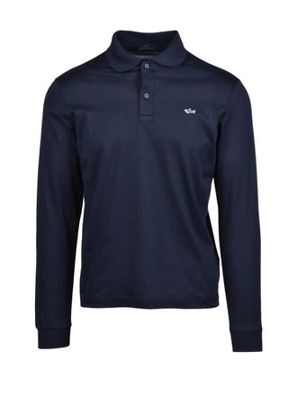 Paul & Shark Grey Cotton Ribbed Polo Shirt