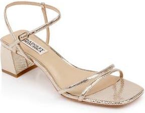 Badgley Mischka Carlota Square Toe Sandal in Plati Lizr at Nordstrom Rack, Size 5