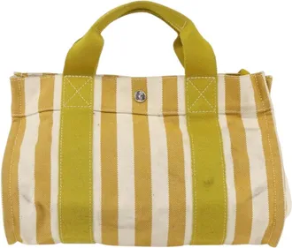 Herm&egrave;s Cannes Tote Printed Toile Multicolour Canvas Handbag (Pre-Owned)