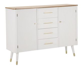 Mauro Ferretti Mueble de madera blanca y marr&oacute;n con puertas y cajones cm 117x37x90