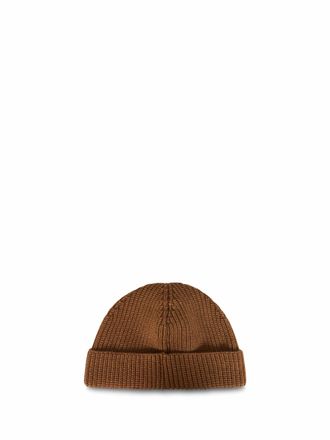 Valentino Garavani 9Y2HB02GATZ-954 Cashmere Ribbed Beanie - Brown