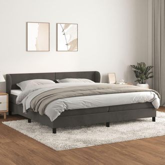 vidaXL Vidaxl - Cama Box Spring Con Colch&oacute;n Terciopelo Gris Oscuro 200x200 Cm