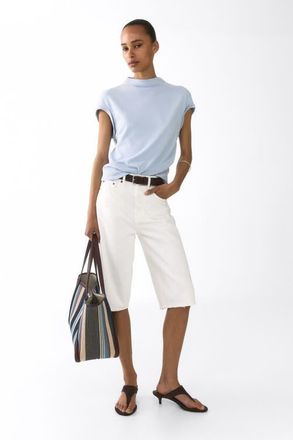 H&M Draped Fine-knit Top in Light Blue at Nordstrom, Size X-Small