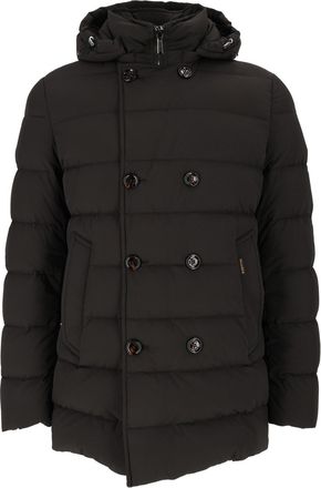 Moorer Florio-KN Moro Black Quilted Hooded Down Jacket