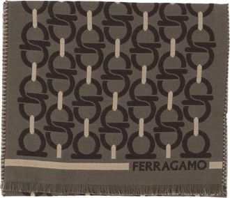 Ferragamo Accessoires, Heren, Veelkleurig, ONE Size, Wol, Wol Sjaal Met Haken
