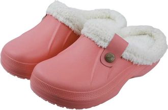 Generic GLDFW Women Men Fur Lined Clogs Memory Foam Warm Fuzzy Slippers Winter Waterproof Indoor Outdoor Comfortable Slippers