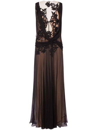 Alberta Ferretti silk dress - women - Silk - 42 - Black