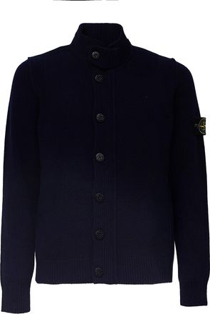 Stone Island Lambswool-Blend Collared Cardigan