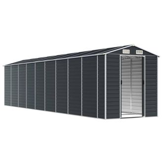 Berkfield Home Garden Shed Anthracite 191x810x198 cm Galvanised Steel in Charcoal | Size: 191 x 810 x 198 cm