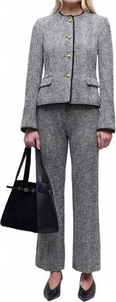 SIMKHAI Ivie Herringbone Blazer In Black/white