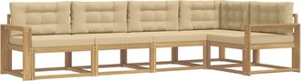 vidaXL Conjunto De Sof&aacute;s De Exterior 4 Uds. Y Beige Poli&eacute;ster Vidaxl