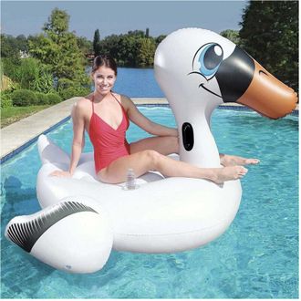 Trade Shop Trade Shop - Cigno Gonfiabile Gigante Isola Materassino Mare Piscina 191 X 122 X 170 Cm