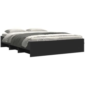 vidaXL Bed Frame without Mattress Black 160x200 cm Engineered Wood Vidaxl