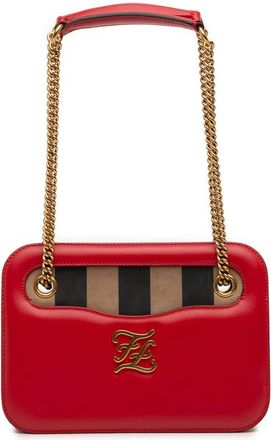 Fendi Pre-owned Fendi Calfskin Vitello King Nubuck Pequin Karligraphy Pocket Shoulder Bag Ladies 8BT318-AAFG-208-10429