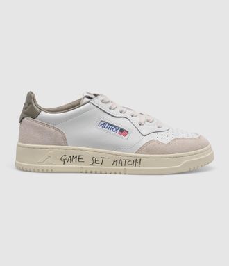 Autry Baskets Homme Medalist Low Match Suede White Covgrn
