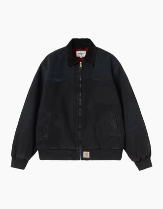 Carhartt Work in Progress Mens Carhartt WIP OG Santa Fe Jacket Black/Black/Grind Washed - Size: 38/Regular