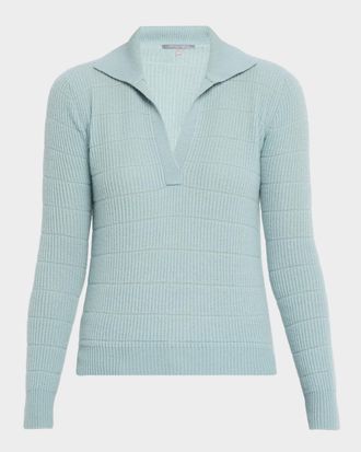 Neiman Marcus Cashmere Polo Sweater