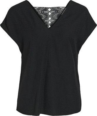 Vila Blouse met korte mouwens, rug in kant