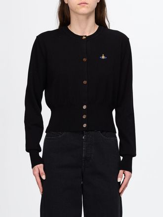 Vivienne Westwood Cardigan slim fit in cotone e cashmere con logo Orb