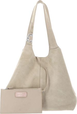 Coccinelle Leather shoulder bag C-Easy Suede Handbag Sandshell/Sandshell beige