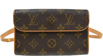 Louis Vuitton Florentine Waist Monogram Canvas Brown Canvas Handbag (Pre-Owned)
