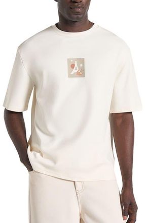 Mani&egrave;re De Voir Thibault Bird Detail Cotton T-Shirt in Cream at Nordstrom, Size Small