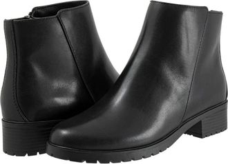 Trotters Margo Bootie Womens Black Leather Side Zip Ankle Boots ZOGG2900