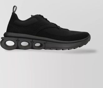 Ferragamo mesh and suede low-top sneakers