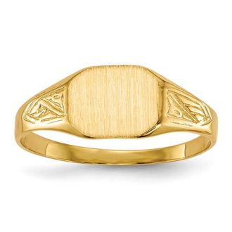 Diamond2Deal 14k Yellow Gold Open Back Signet Ring
