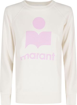 Isabel Marant Ecru Millyny GZ Front Logo Ribbed Cotton-Blend Sweatshirt