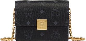 MCM Aren Chain Wallet in Visetos in Black at Nordstrom