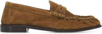 Saint Laurent Penny Strap Slip-On Schoenen - Heren - Loafers - Bruin - 43 1/2 EU - Leer - Schoenen