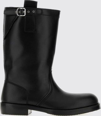 Dries Van Noten Smooth Leather Biker Boots with Double Pull-Tabs