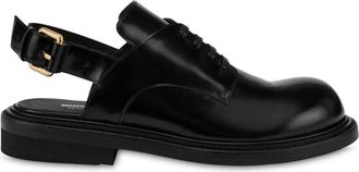 Moschino Front Lace-Up Black Calf Leather Sandals