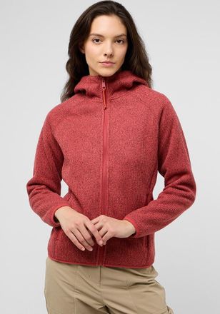Jack Wolfskin Fleecejacke JACK WOLFSKIN KAMINFEUER HOODED JKT W, Damen, Gr. L (42/44), rot (rot, coral), Obermaterial: 100% Polyester; Kontrast: 100% Polyamid ; Fut