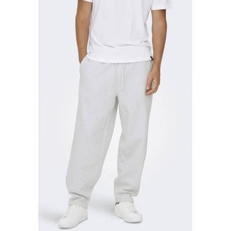 Only & Sons wide leg joggingbroek lichtgrijs