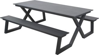 Global Interiors Hochwertiges Outdoor Picknick-Set Darby für 8 Personen - Anthrazit