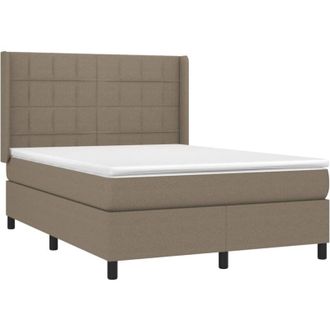 vidaXL Vidaxl - Cama Box Spring Con Colch&oacute;n Tela Gris Taupe 140x190 Cm