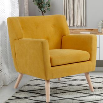 IDMarket Idmarket - Sill&oacute;n Escandinavo Liv En Tejido Amarillo Mostaza