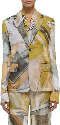 Helmut Lang Print Blazer in Yelcarprnt at Nordstrom Rack, Size 2