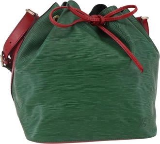 Louis Vuitton Petit Noe Handbag Two Tone Epi Leather Green Leather Bag (Pre-Owned)