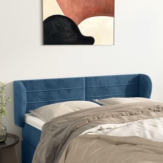 vidaXL Cabecero De Terciopelo Azul Oscuro 147x23x78/88 Cm Vidaxl