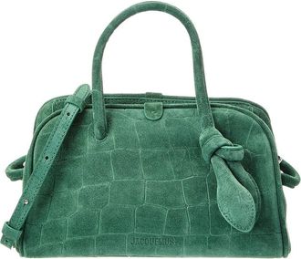 Jacquemus The Turismo Small Croc-Embossed Suede Shoulder Bag
